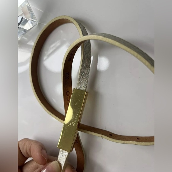 Club Monaco Women's Skinny Leather Belt, Xs - Picture 2 of 6